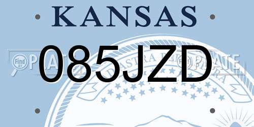 085JZD Kansas License Plate