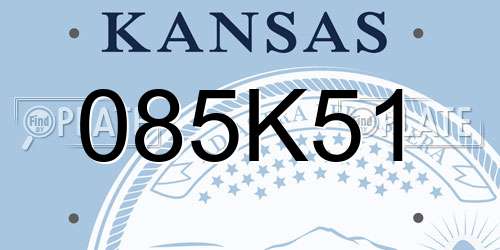 085K51 Kansas License Plate
