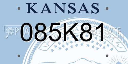 085K81 Kansas License Plate