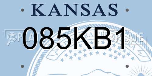 085KB1 Kansas License Plate