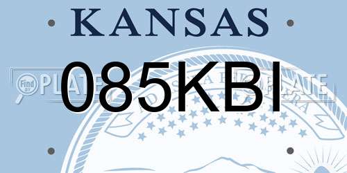 085KBI Kansas License Plate