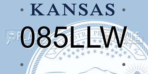 085LLW Kansas License Plate