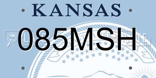085MSH Kansas License Plate