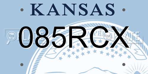 085RCX Kansas License Plate
