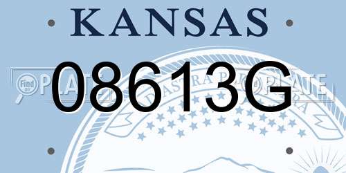 08613G Kansas License Plate