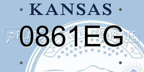 0861EG Kansas License Plate