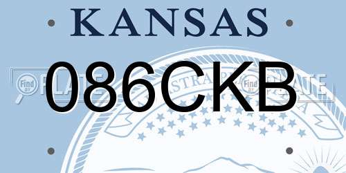 086CKB Kansas License Plate