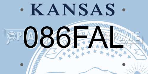 086FAL Kansas License Plate