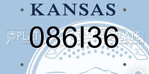 086I36 Kansas License Plate