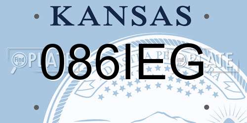 086IEG Kansas License Plate