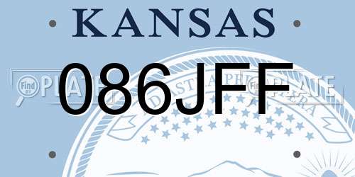 086JFF Kansas License Plate