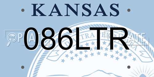086LTR Kansas License Plate