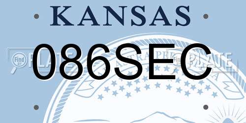 086SEC Kansas License Plate