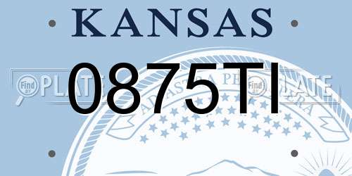 0875TI Kansas License Plate