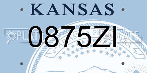 0875ZI Kansas License Plate
