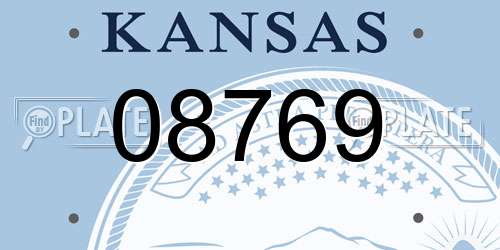 08769 Kansas License Plate
