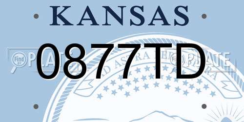 0877TD Kansas License Plate