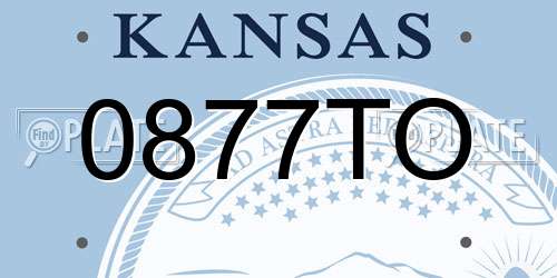 0877TO Kansas License Plate