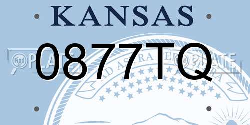 0877TQ Kansas License Plate