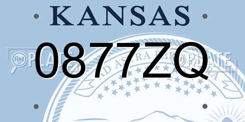 0877ZQ Kansas License Plate