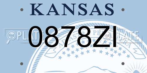 0878ZI Kansas License Plate
