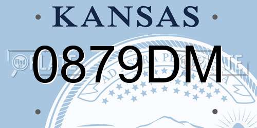 0879DM Kansas License Plate