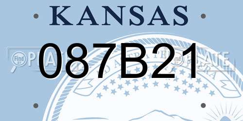 087B21 Kansas License Plate