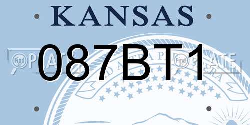 087BT1 Kansas License Plate