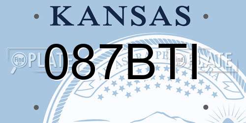 087BTI Kansas License Plate