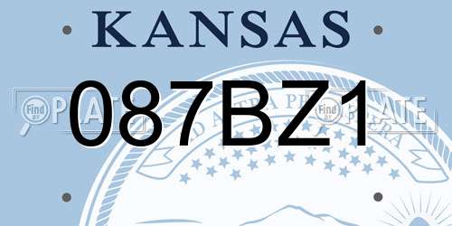 087BZ1 Kansas License Plate