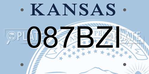 087BZI Kansas License Plate