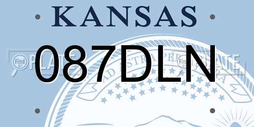 087DLN Kansas License Plate