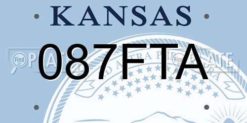 087FTA Kansas License Plate