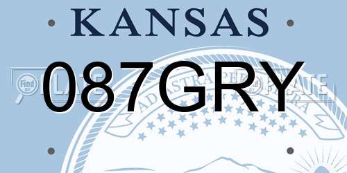 087GRY Kansas License Plate