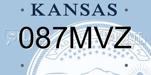 087MVZ Kansas License Plate