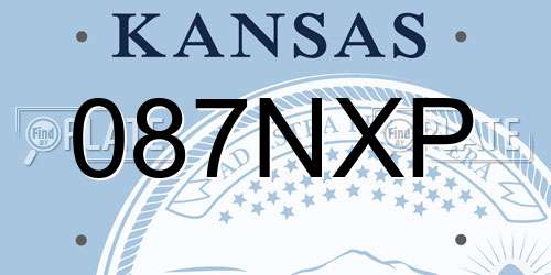 087NXP Kansas License Plate