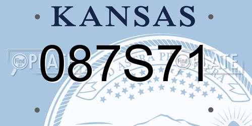 087S71 Kansas License Plate
