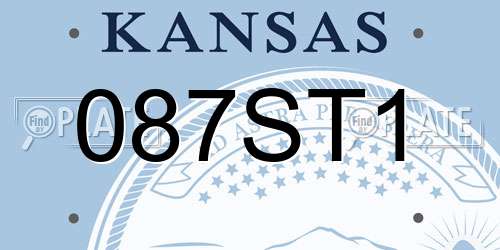 087ST1 Kansas License Plate
