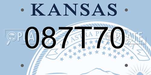 087T70 Kansas License Plate