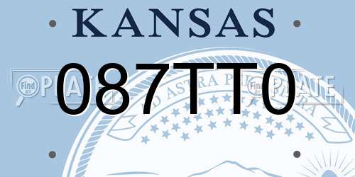 087TT0 Kansas License Plate