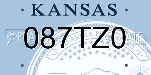 087TZ0 Kansas License Plate