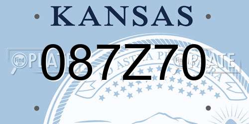 087Z70 Kansas License Plate