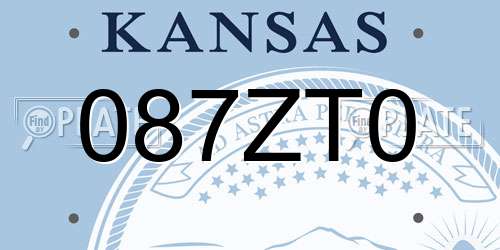 087ZT0 Kansas License Plate
