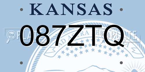 087ZTQ Kansas License Plate