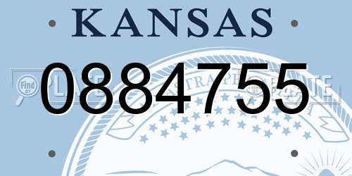 0884755 Kansas License Plate