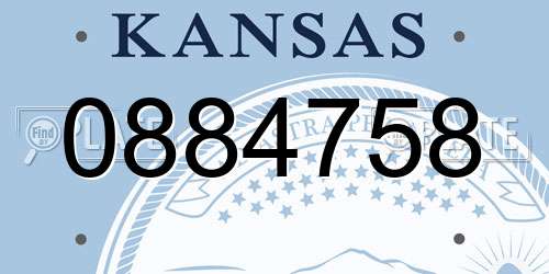 0884758 Kansas License Plate