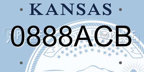 0888ACB Kansas License Plate