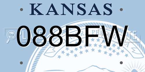 088BFW Kansas License Plate