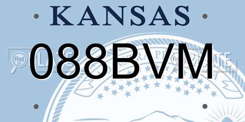 088BVM Kansas License Plate