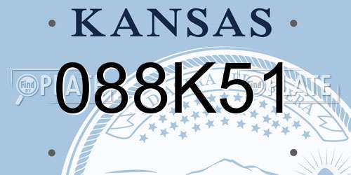 088K51 Kansas License Plate